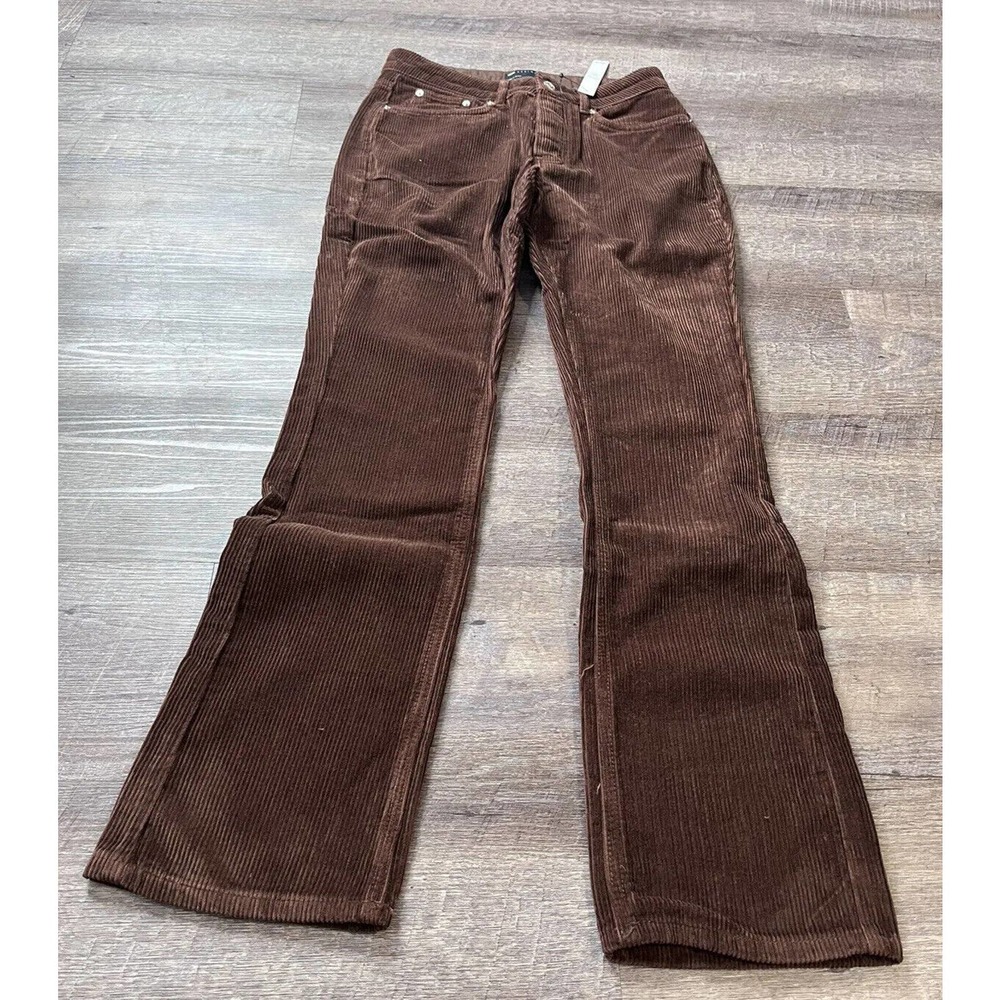 Asos Womens Courdoroy Pants Size 26 Brown Straight Fit O5